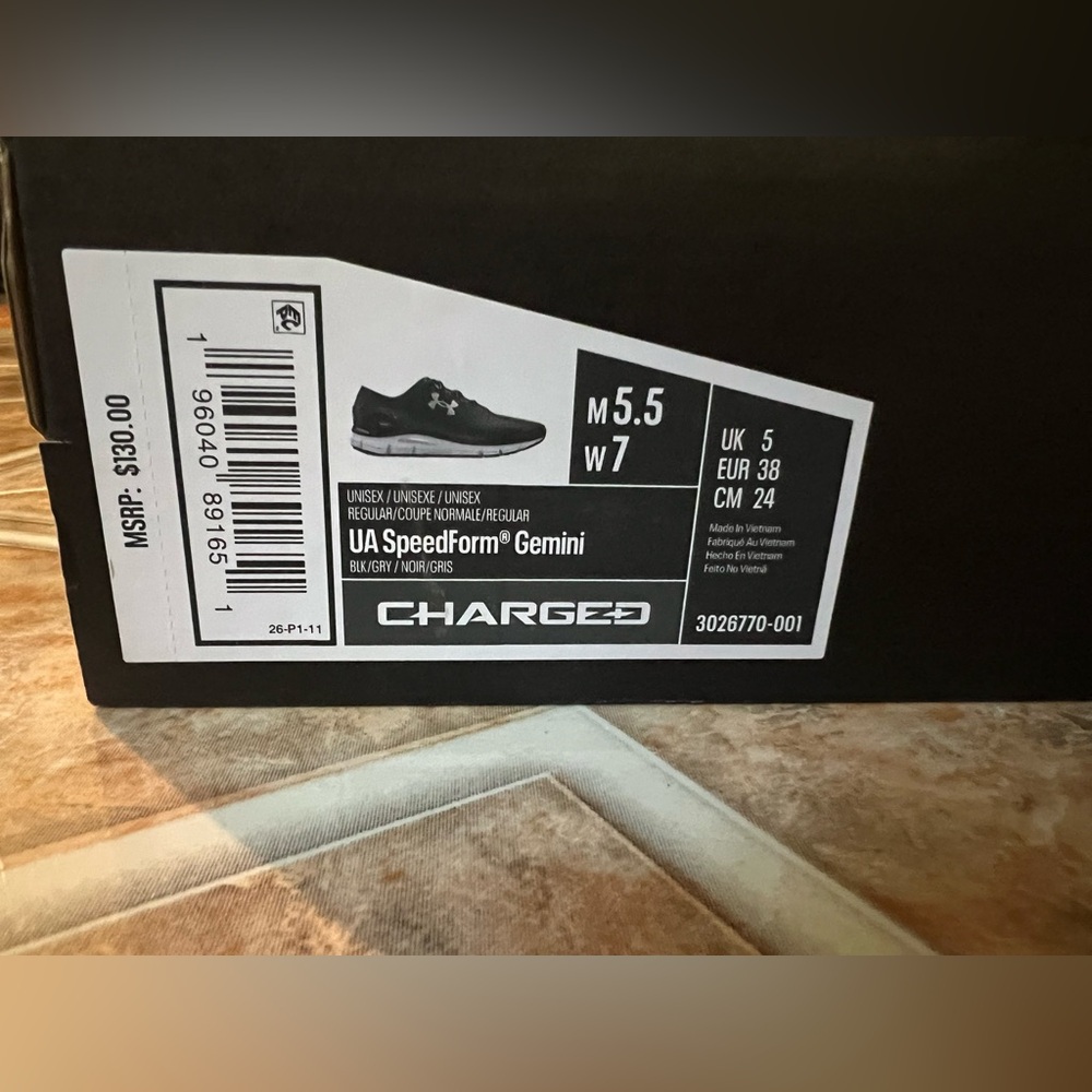 Under Armour Black and White SpeedForm Gemini Sneakers